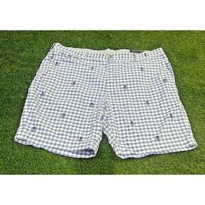 Polo Ralph Lauren Men's Size Big & Tall 44B Gingham Skull Shorts, Blue,